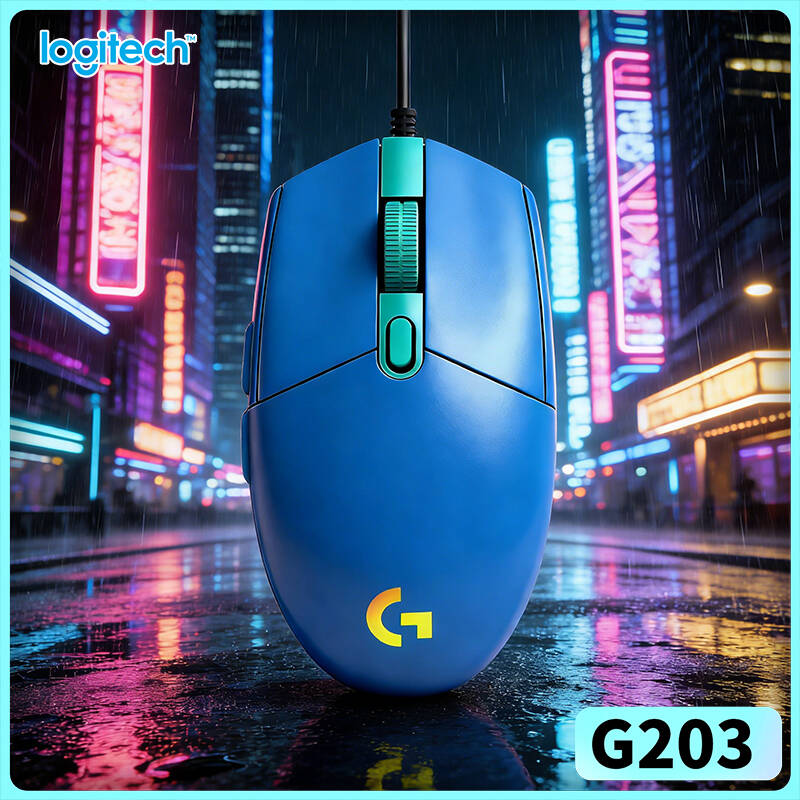 Logitech Mouse G203 - ماوس لوجيتك G203 سلكي للألعاب، 200-8000