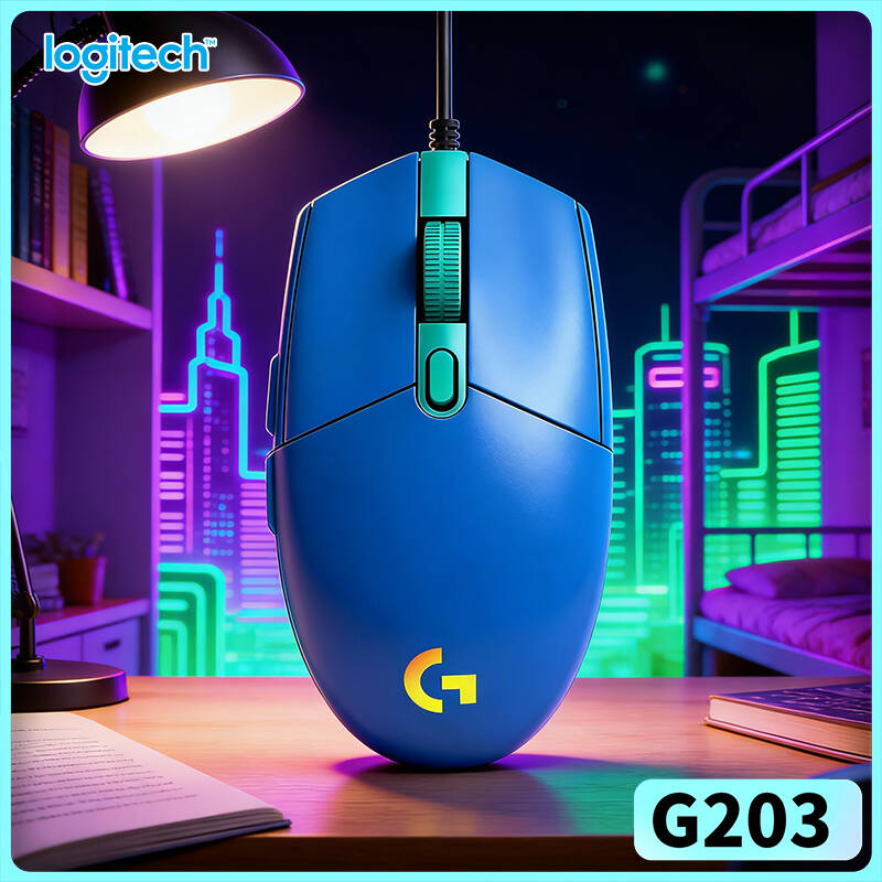 Logitech Mouse G203 - ماوس الألعاب السلكي لوجيتك G203 بتصميم