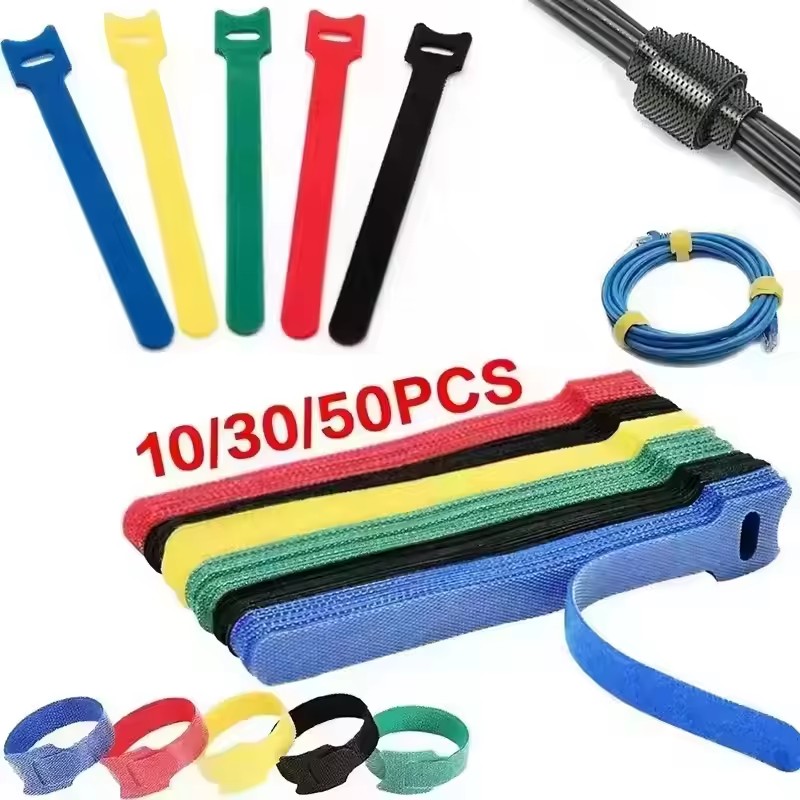 Cable Management Sleeve - 10/30/50 قطعة منظم كابلات USB، مشابك