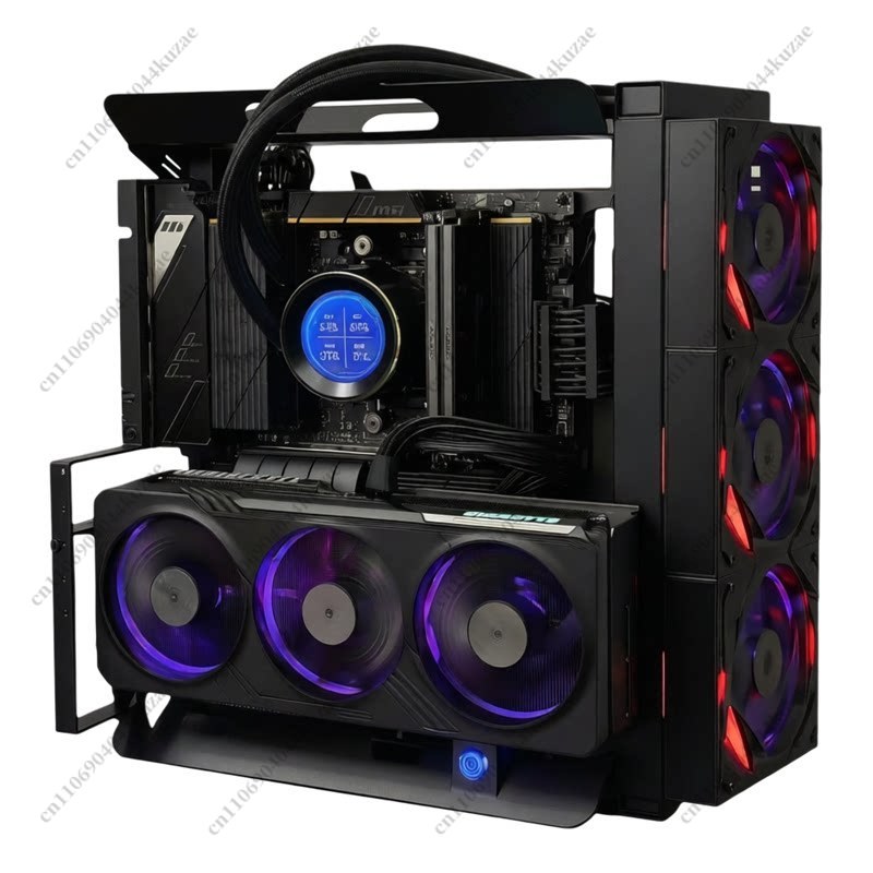 Gpu Vertical Mount - هيكل كمبيوتر مفتوح الإطار، يدعم تبريد