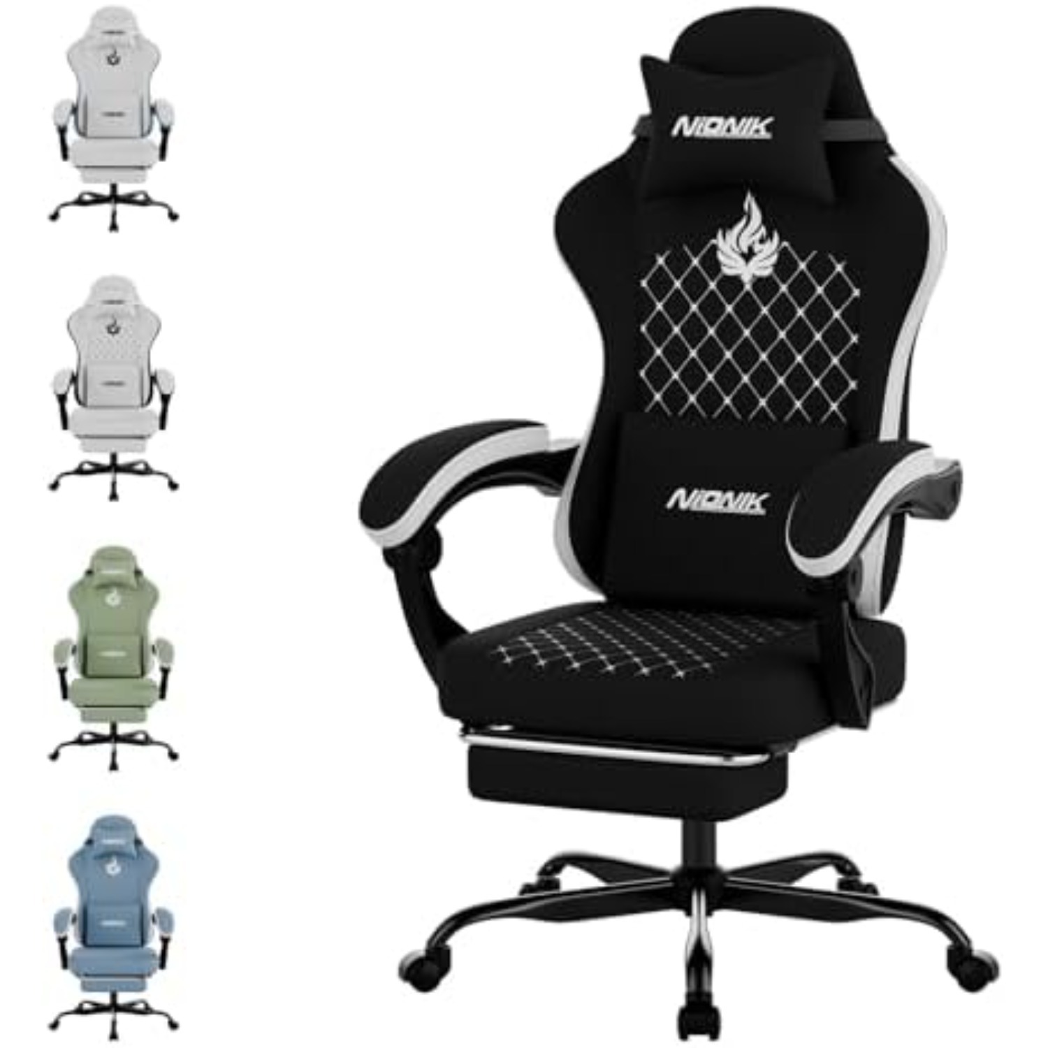 Pc Gaming Chair - كرسي ألعاب مع خاصية التدليك، كرسي