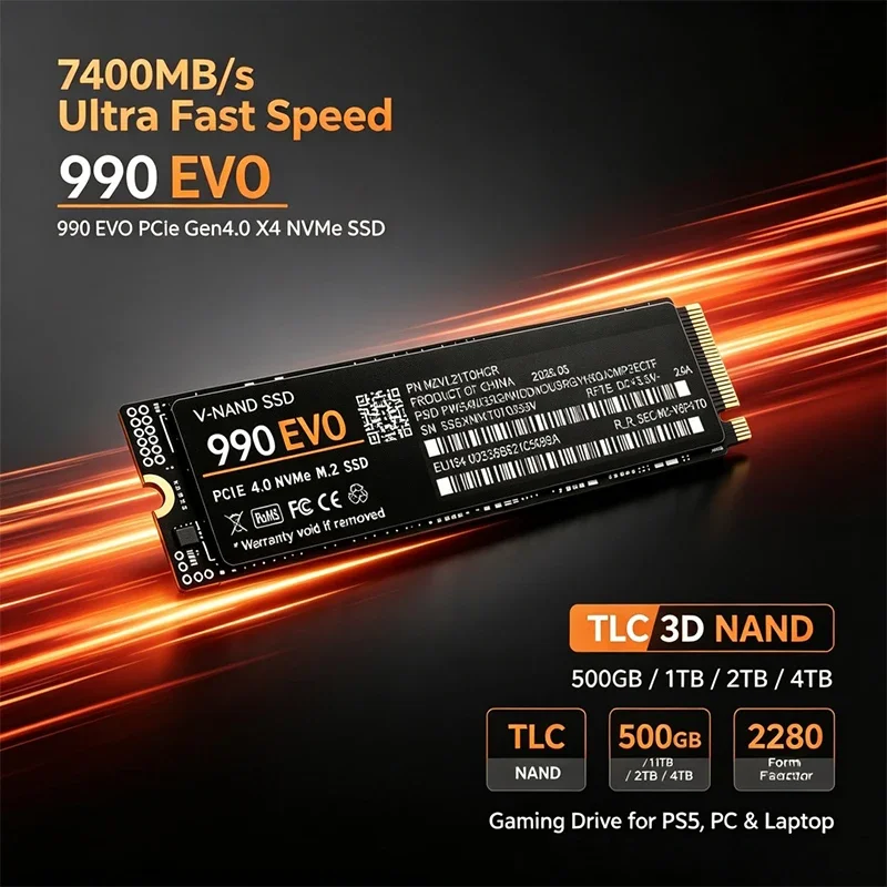 قرص SSD من نوع M.2 NVMe 990 EV - مراجعة Pc Gaming Ps5 وسعره