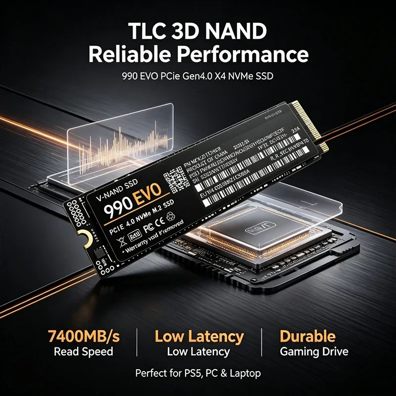 قرص SSD من نوع M.2 NVMe 990 EV - مراجعة Pc Gaming Ps5 وسعره